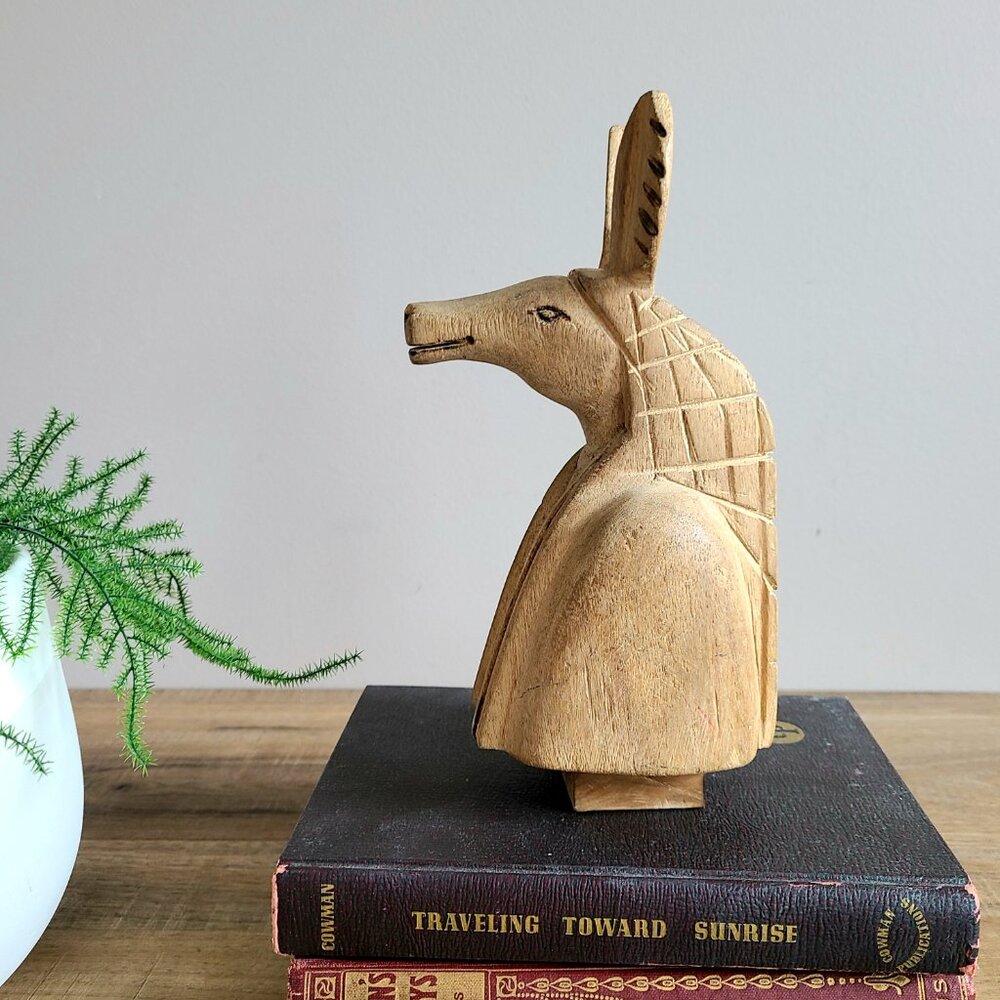 Anubis bust wooden hand carved figuring. Egyptian mythology. Home decor.8 1.4'' - Picture 4 of 9